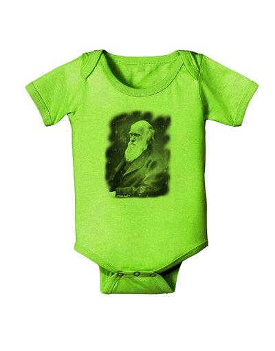 Charles Darwin In Space Baby Romper Bodysuit by TooLoud-Baby Romper-TooLoud-Lime-Green-06-Months-Davson Sales