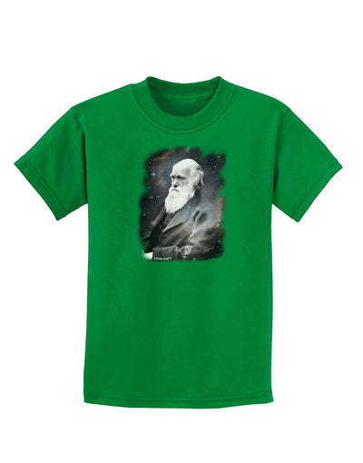 Charles Darwin In Space Childrens Dark T-Shirt by TooLoud-Childrens T-Shirt-TooLoud-Kelly-Green-X-Small-Davson Sales