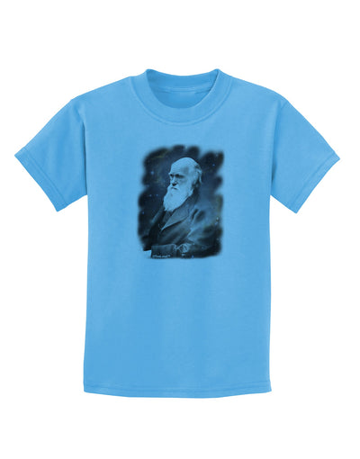 Charles Darwin In Space Childrens T-Shirt by TooLoud-Childrens T-Shirt-TooLoud-Aquatic-Blue-X-Small-Davson Sales