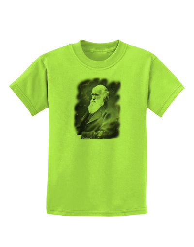 Charles Darwin In Space Childrens T-Shirt by TooLoud-Childrens T-Shirt-TooLoud-Lime-Green-X-Small-Davson Sales