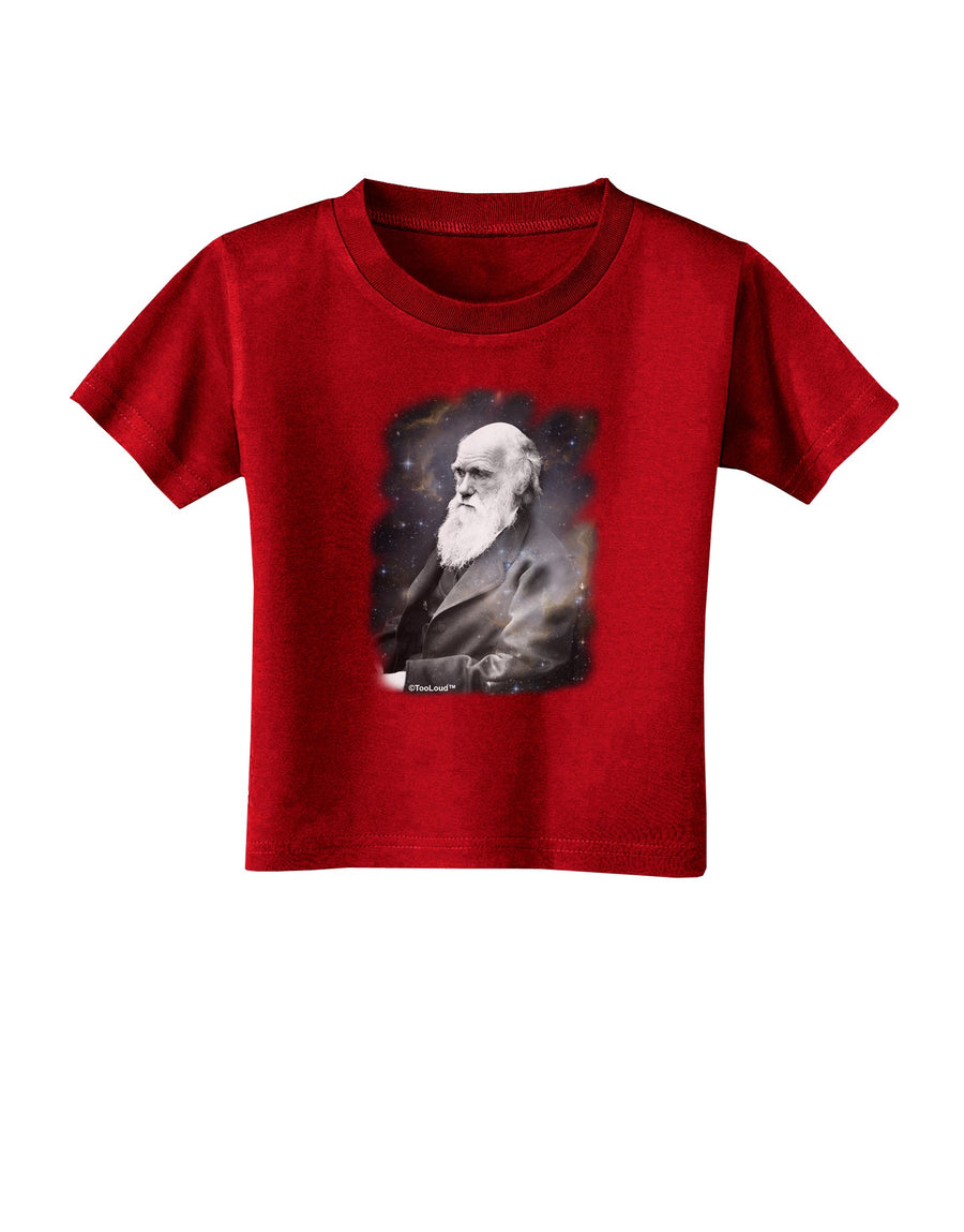 Charles Darwin In Space Toddler T-Shirt Dark by TooLoud-Toddler T-Shirt-TooLoud-Black-2T-Davson Sales