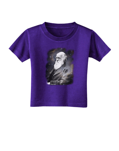 Charles Darwin In Space Toddler T-Shirt Dark by TooLoud-Toddler T-Shirt-TooLoud-Purple-2T-Davson Sales