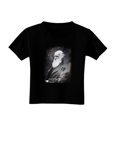 Charles Darwin In Space Toddler T-Shirt Dark by TooLoud-Toddler T-Shirt-TooLoud-Black-2T-Davson Sales