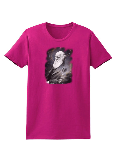 Charles Darwin In Space Womens Dark T-Shirt by TooLoud-Womens T-Shirt-TooLoud-Hot-Pink-Small-Davson Sales