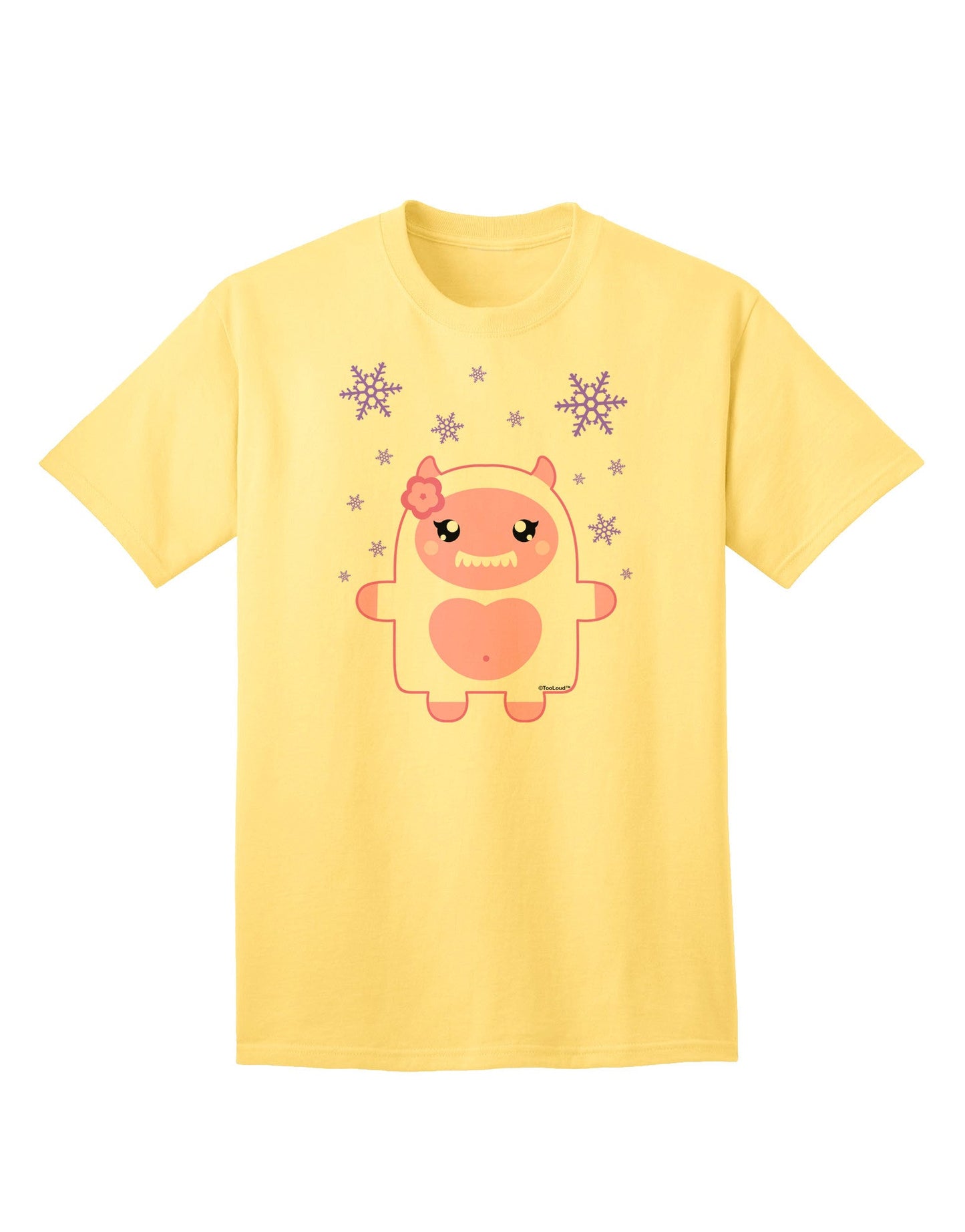 Charming Abominable Snowman Girl Yeti - Festive Christmas Adult T-Shirt Collection-Mens T-shirts-TooLoud-Yellow-Small-Davson Sales