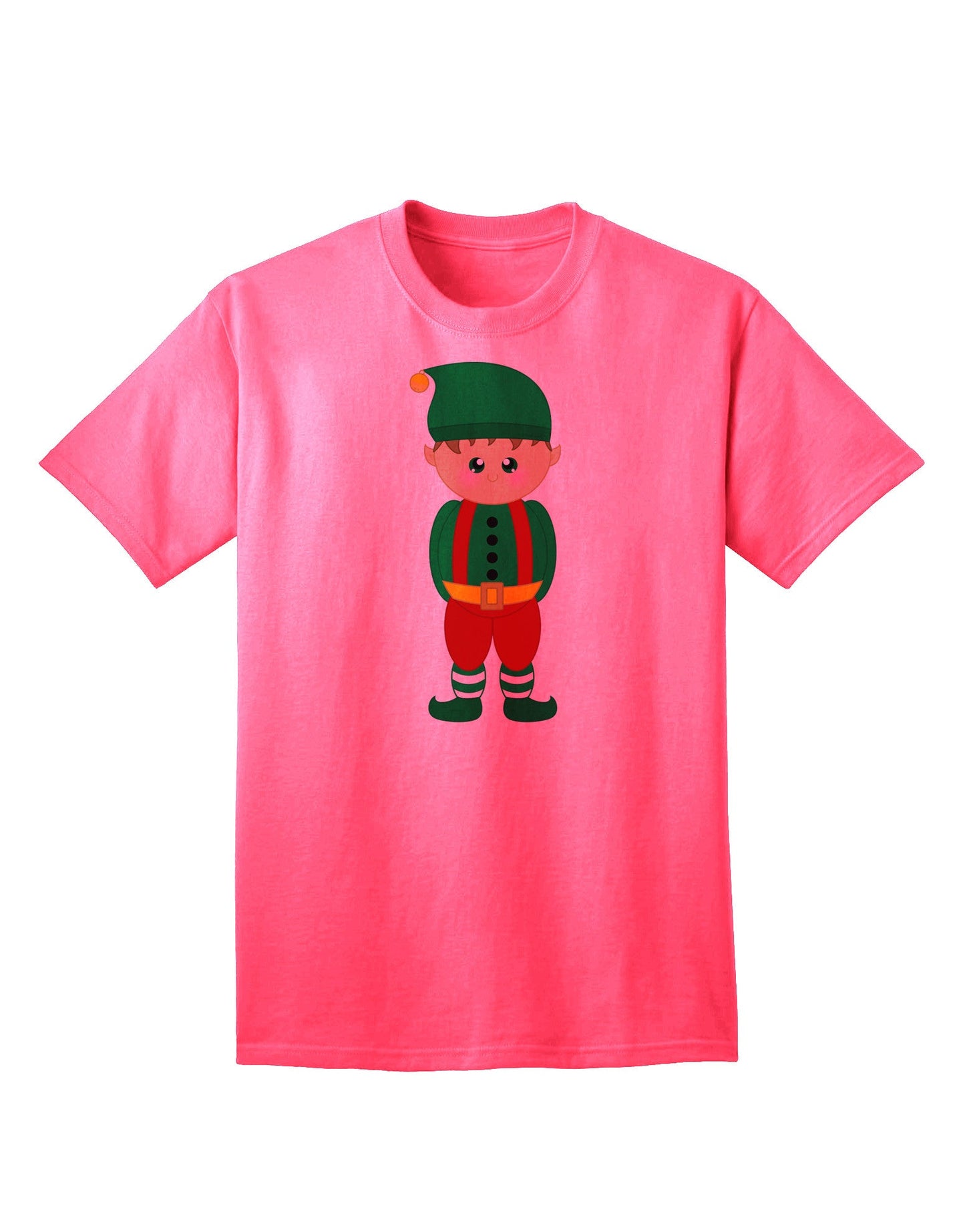 Charming Adult Christmas Elf Boy T-Shirt - A Festive Ecommerce Exclusive-Mens T-shirts-TooLoud-Neon-Pink-Small-Davson Sales