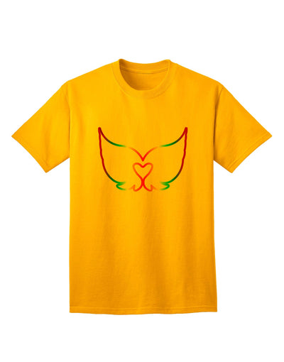 Charming Adult T-Shirt: Rainbow Angel Wings Heart Design - A Cute Fashion Statement-Mens T-shirts-TooLoud-Gold-Small-Davson Sales