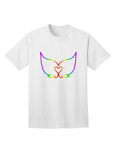 Charming Adult T-Shirt: Rainbow Angel Wings Heart Design - A Cute Fashion Statement-Mens T-shirts-TooLoud-White-Small-Davson Sales