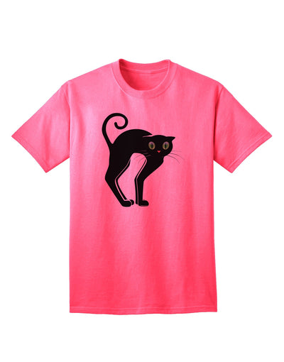 Charming Arched Black Cat - Adult Halloween T-Shirt Collection-Mens T-shirts-TooLoud-Neon-Pink-Small-Davson Sales