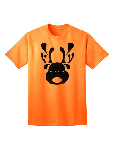 Charming Black Reindeer Face - Adult Christmas T-Shirt Collection-Mens T-shirts-TooLoud-Neon-Orange-Small-Davson Sales