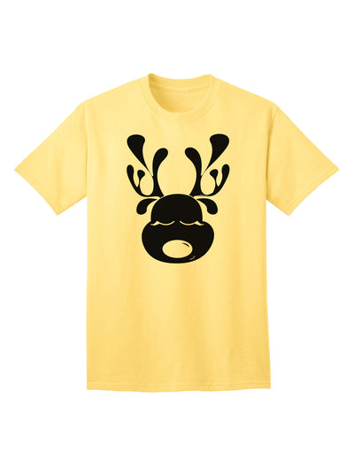 Charming Black Reindeer Face - Adult Christmas T-Shirt Collection-Mens T-shirts-TooLoud-Yellow-Small-Davson Sales