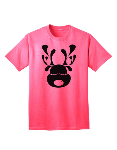 Charming Black Reindeer Face - Adult Christmas T-Shirt Collection-Mens T-shirts-TooLoud-Neon-Pink-Small-Davson Sales