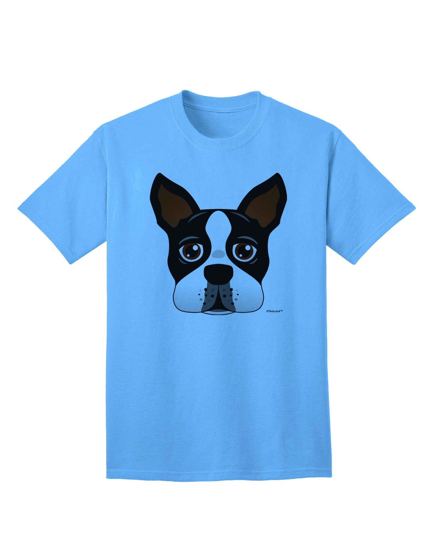 Charming Boston Terrier Dog Face - Premium Adult T-Shirt for Dog Lovers-Mens T-shirts-TooLoud-Aquatic-Blue-Small-Davson Sales