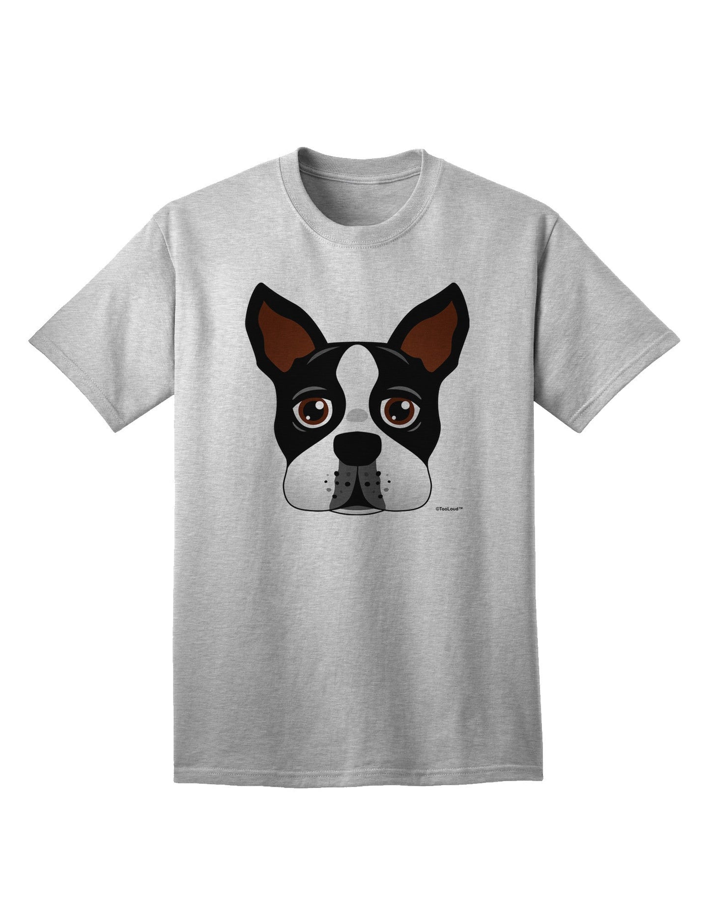 Charming Boston Terrier Dog Face - Premium Adult T-Shirt for Dog Lovers-Mens T-shirts-TooLoud-AshGray-Small-Davson Sales