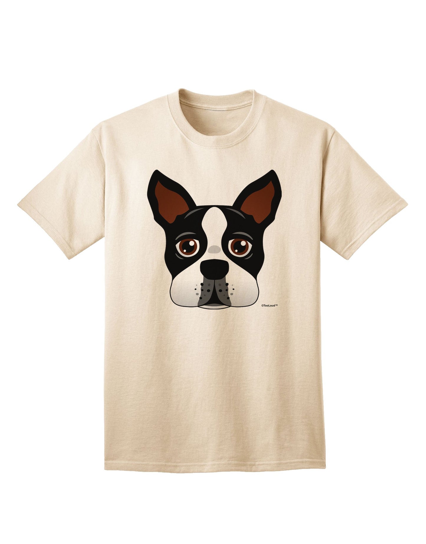 Charming Boston Terrier Dog Face - Premium Adult T-Shirt for Dog Lovers-Mens T-shirts-TooLoud-Natural-Small-Davson Sales