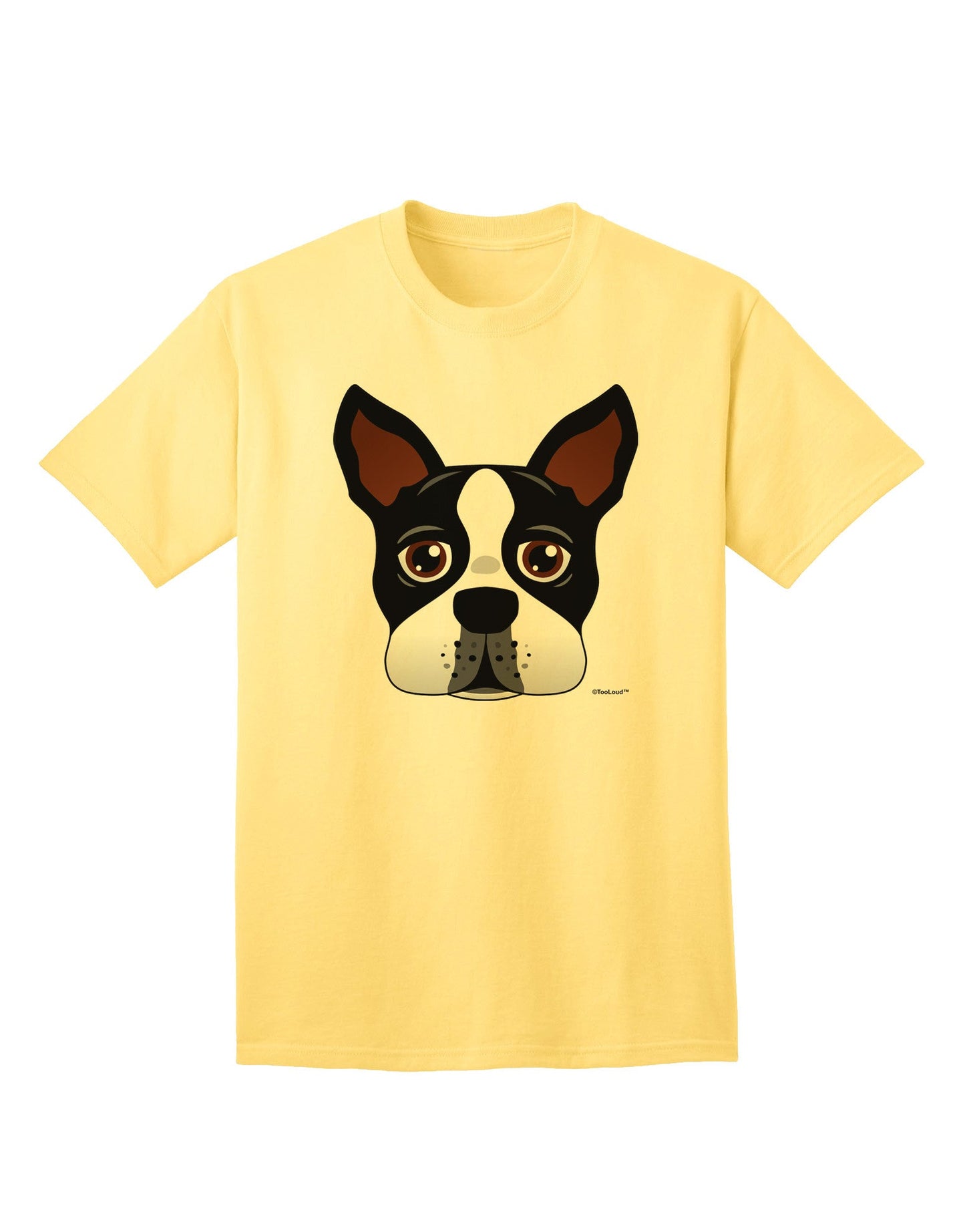 Charming Boston Terrier Dog Face - Premium Adult T-Shirt for Dog Lovers-Mens T-shirts-TooLoud-Yellow-Small-Davson Sales