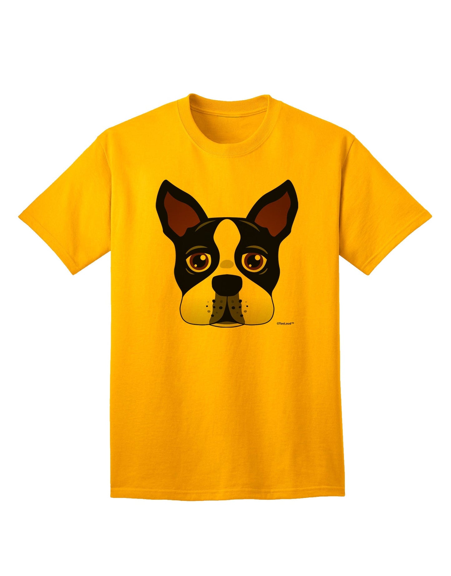 Charming Boston Terrier Dog Face - Premium Adult T-Shirt for Dog Lovers-Mens T-shirts-TooLoud-Gold-Small-Davson Sales
