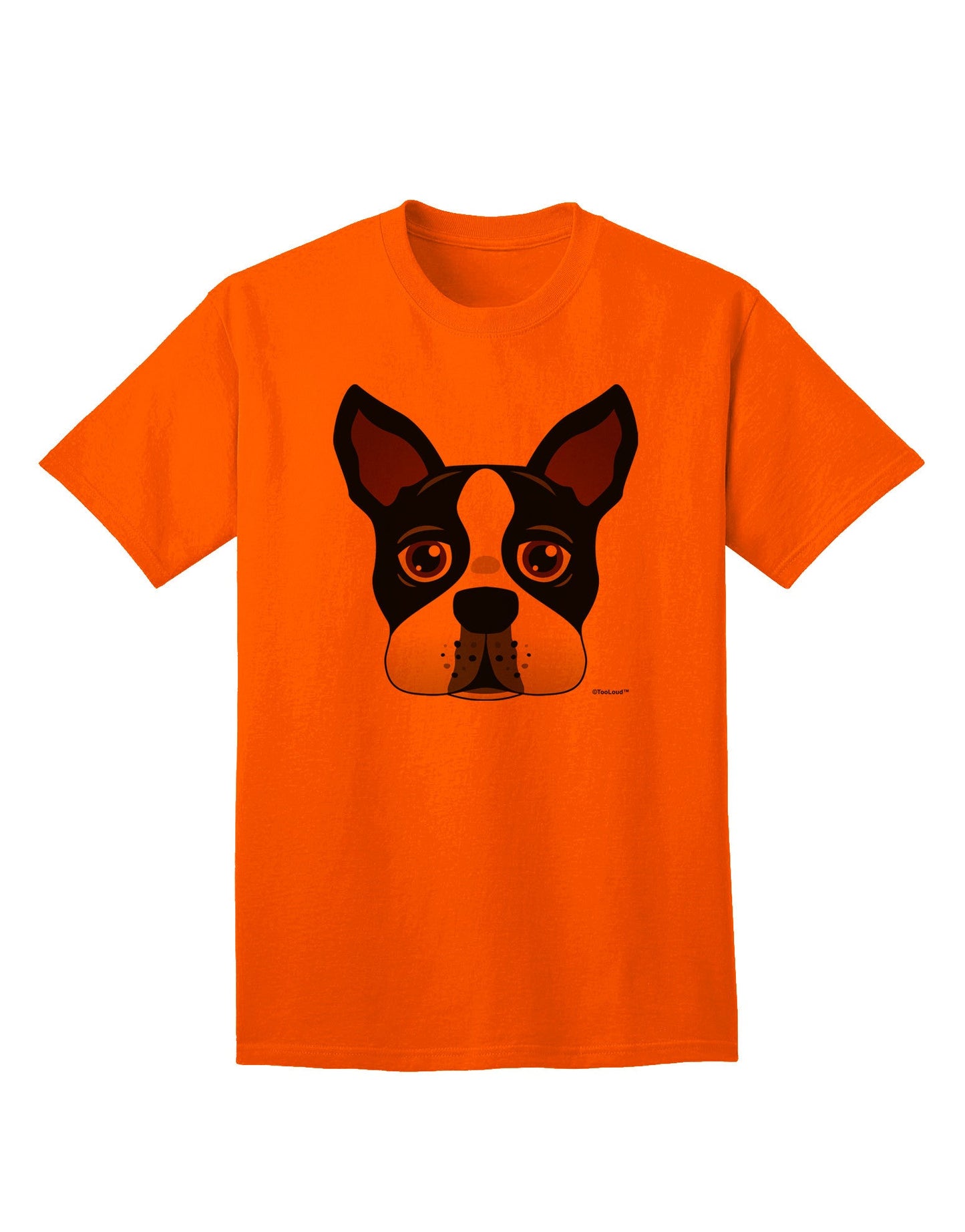 Charming Boston Terrier Dog Face - Premium Adult T-Shirt for Dog Lovers-Mens T-shirts-TooLoud-Orange-Small-Davson Sales