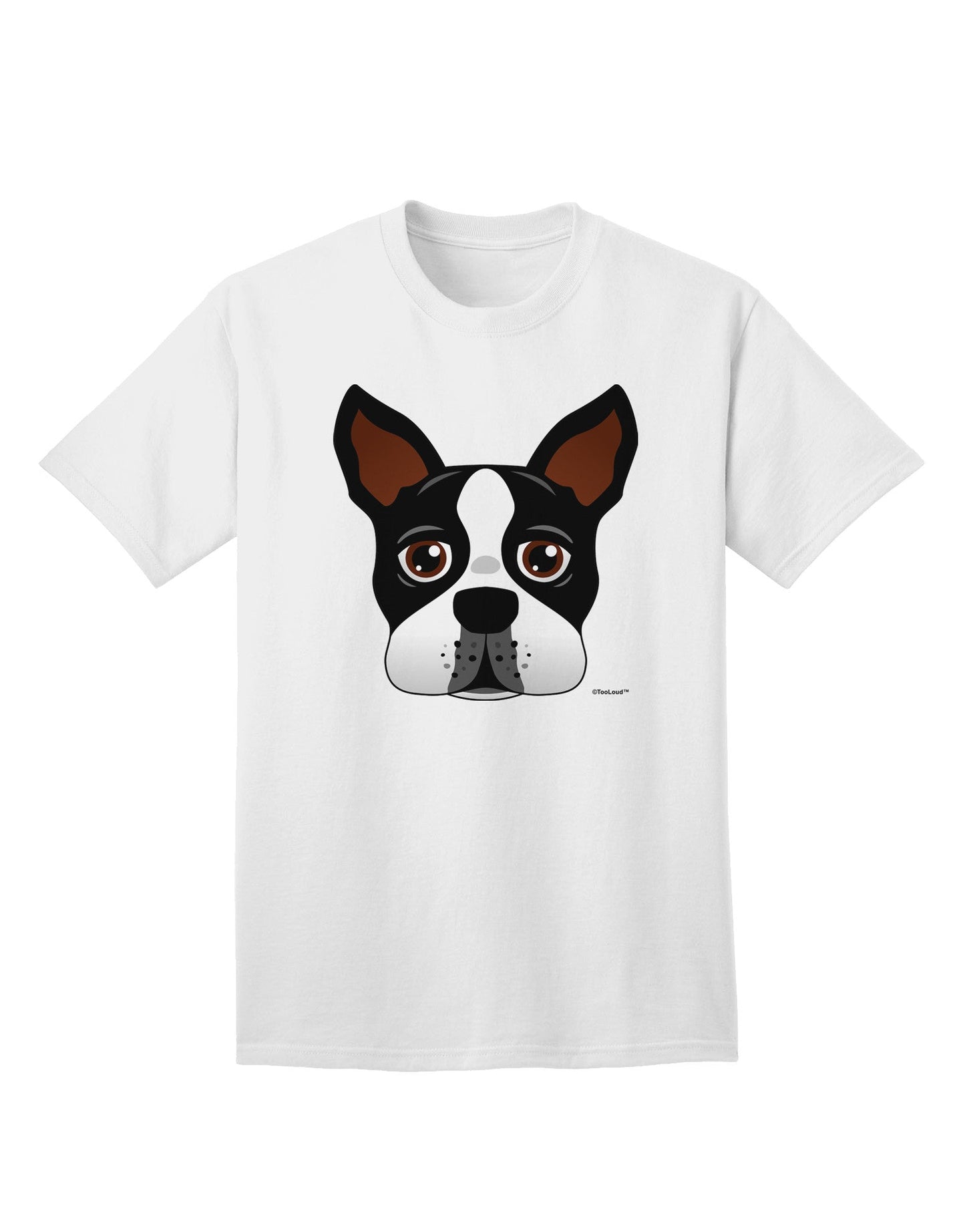 Charming Boston Terrier Dog Face - Premium Adult T-Shirt for Dog Lovers-Mens T-shirts-TooLoud-White-Small-Davson Sales
