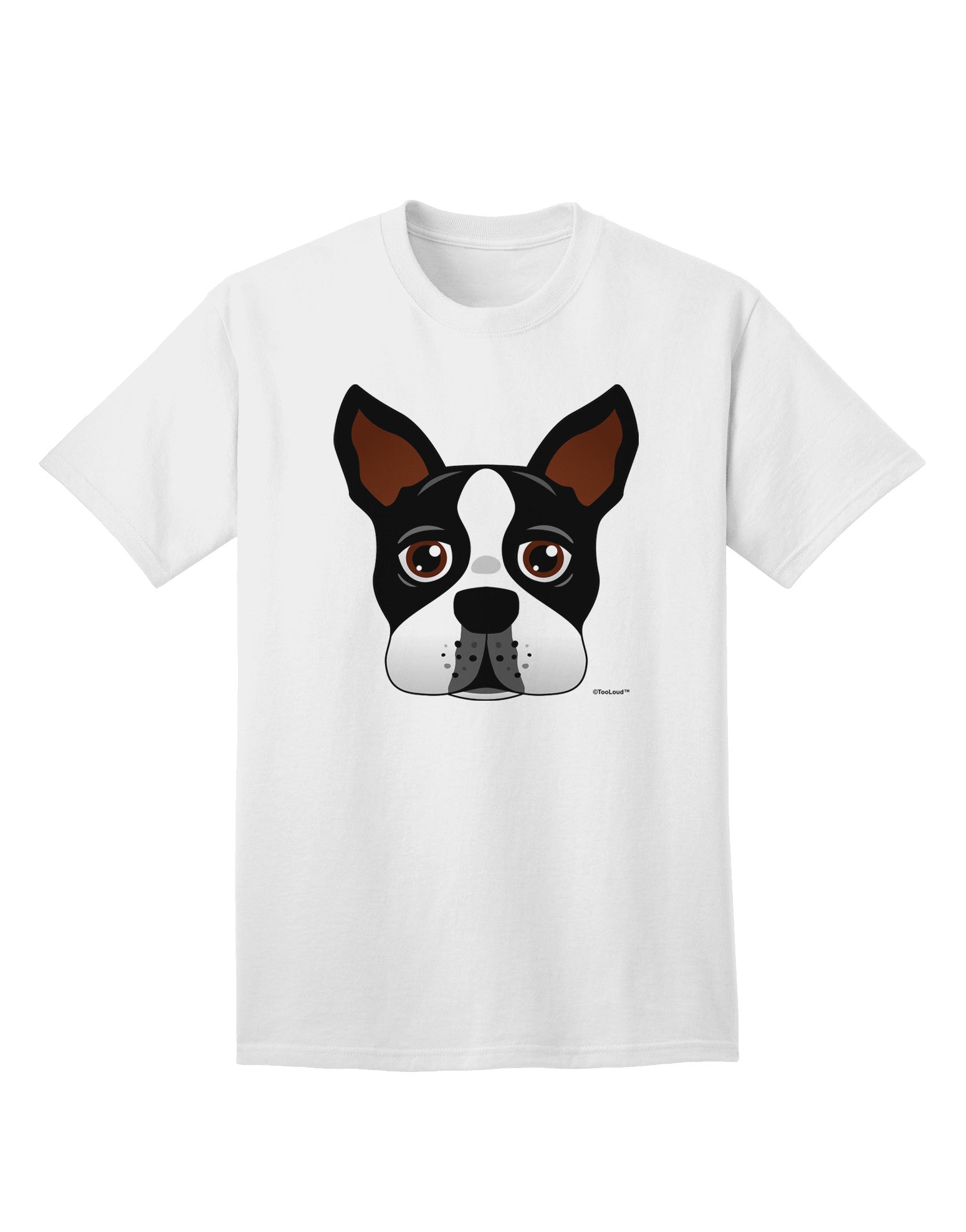 Charming Boston Terrier Dog Face - Premium Adult T-Shirt for Dog Lovers-Mens T-shirts-TooLoud-White-Small-Davson Sales