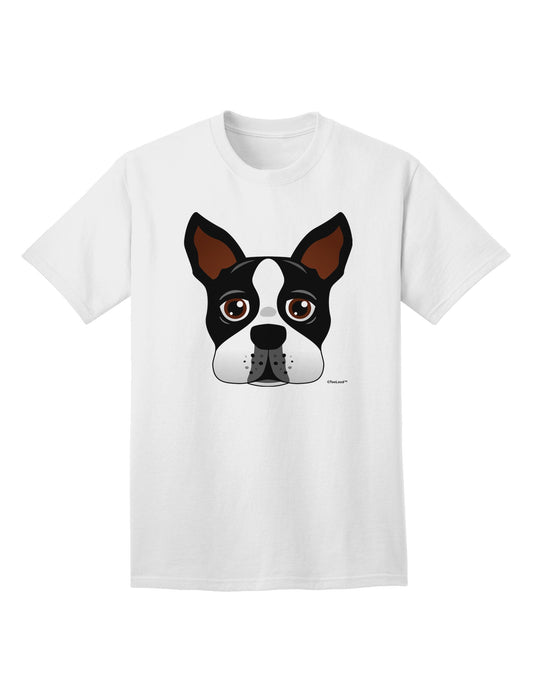 Charming Boston Terrier Dog Face - Premium Adult T-Shirt for Dog Lovers-Mens T-shirts-TooLoud-White-Small-Davson Sales