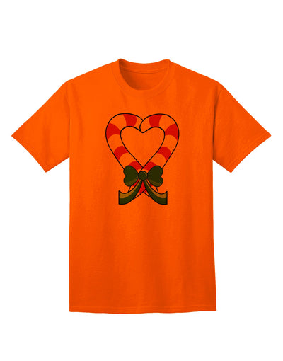 Charming Candy Cane Heart - Christmas Adult T-Shirt Collection-Mens T-shirts-TooLoud-Orange-Small-Davson Sales