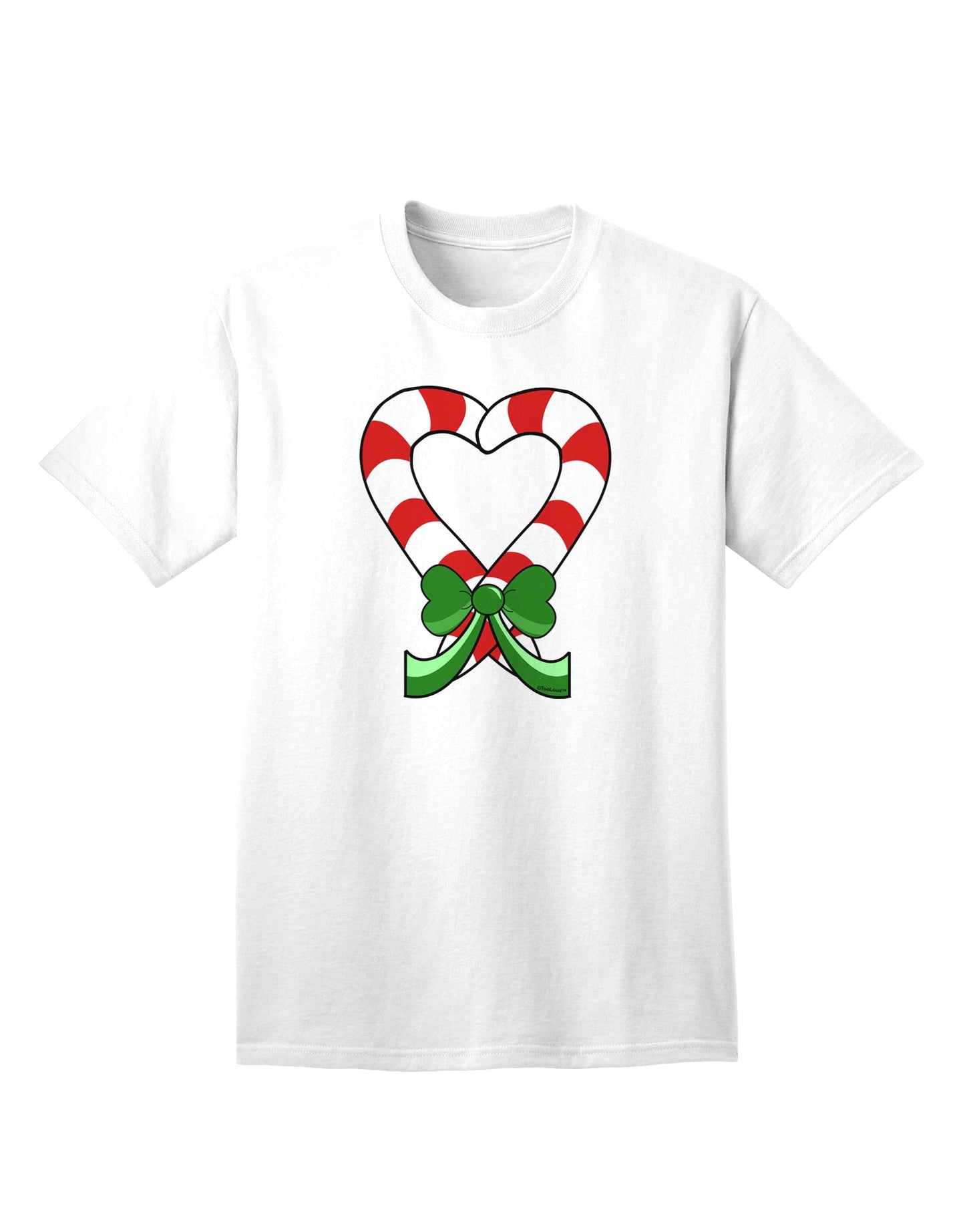 Charming Candy Cane Heart - Christmas Adult T-Shirt Collection-Mens T-shirts-TooLoud-White-Small-Davson Sales