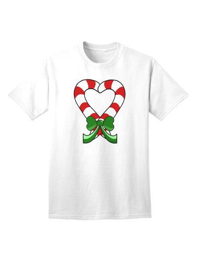 Charming Candy Cane Heart - Christmas Adult T-Shirt Collection-Mens T-shirts-TooLoud-White-Small-Davson Sales