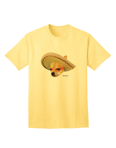 Charming Chihuahua Dog with Sombrero - Exquisite Patchwork Design Adult T-Shirt by TooLoud-Mens T-shirts-TooLoud-Yellow-Small-Davson Sales