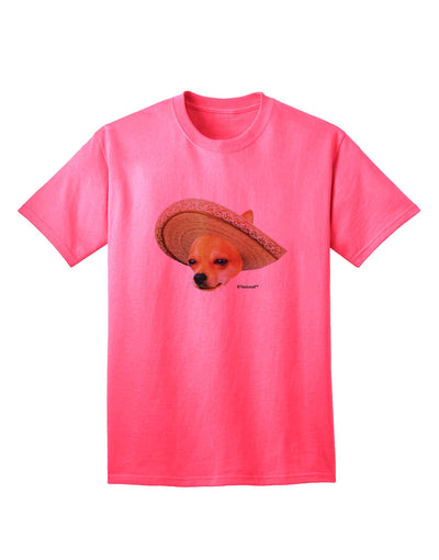 Charming Chihuahua Dog with Sombrero - Exquisite Patchwork Design Adult T-Shirt by TooLoud-Mens T-shirts-TooLoud-Neon-Pink-Small-Davson Sales