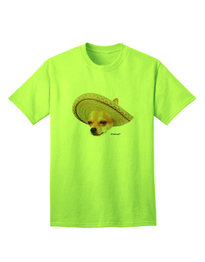 Charming Chihuahua Dog with Sombrero - Exquisite Patchwork Design Adult T-Shirt by TooLoud-Mens T-shirts-TooLoud-Neon-Green-Small-Davson Sales