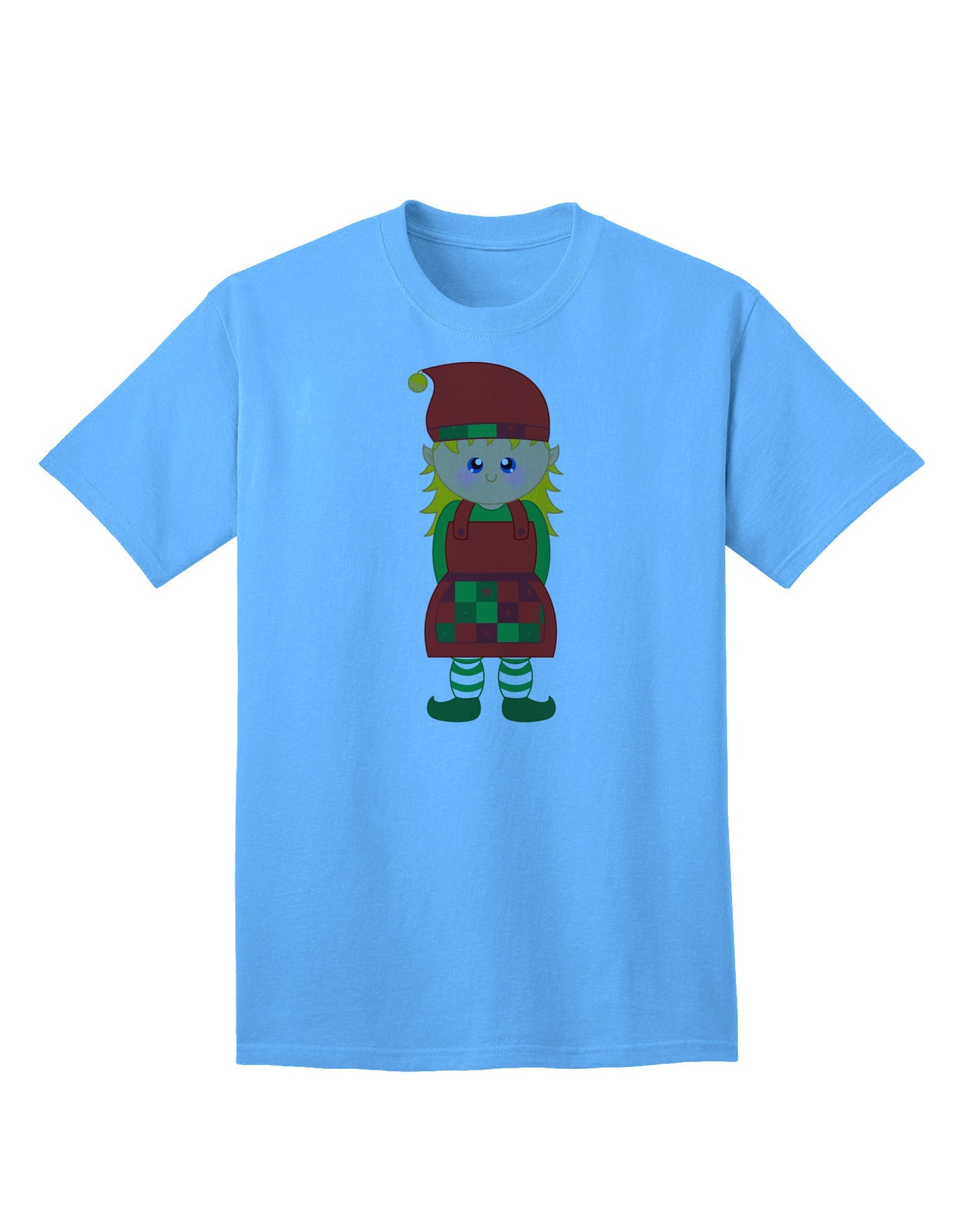 Charming Christmas Elf Girl - Adult T-Shirt for Festive Season Elegance-Mens T-shirts-TooLoud-Aquatic-Blue-Small-Davson Sales