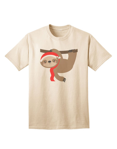 Charming Christmas Sloth with Santa Hat: Premium Adult T-Shirt Collection-Mens T-shirts-TooLoud-Natural-Small-Davson Sales