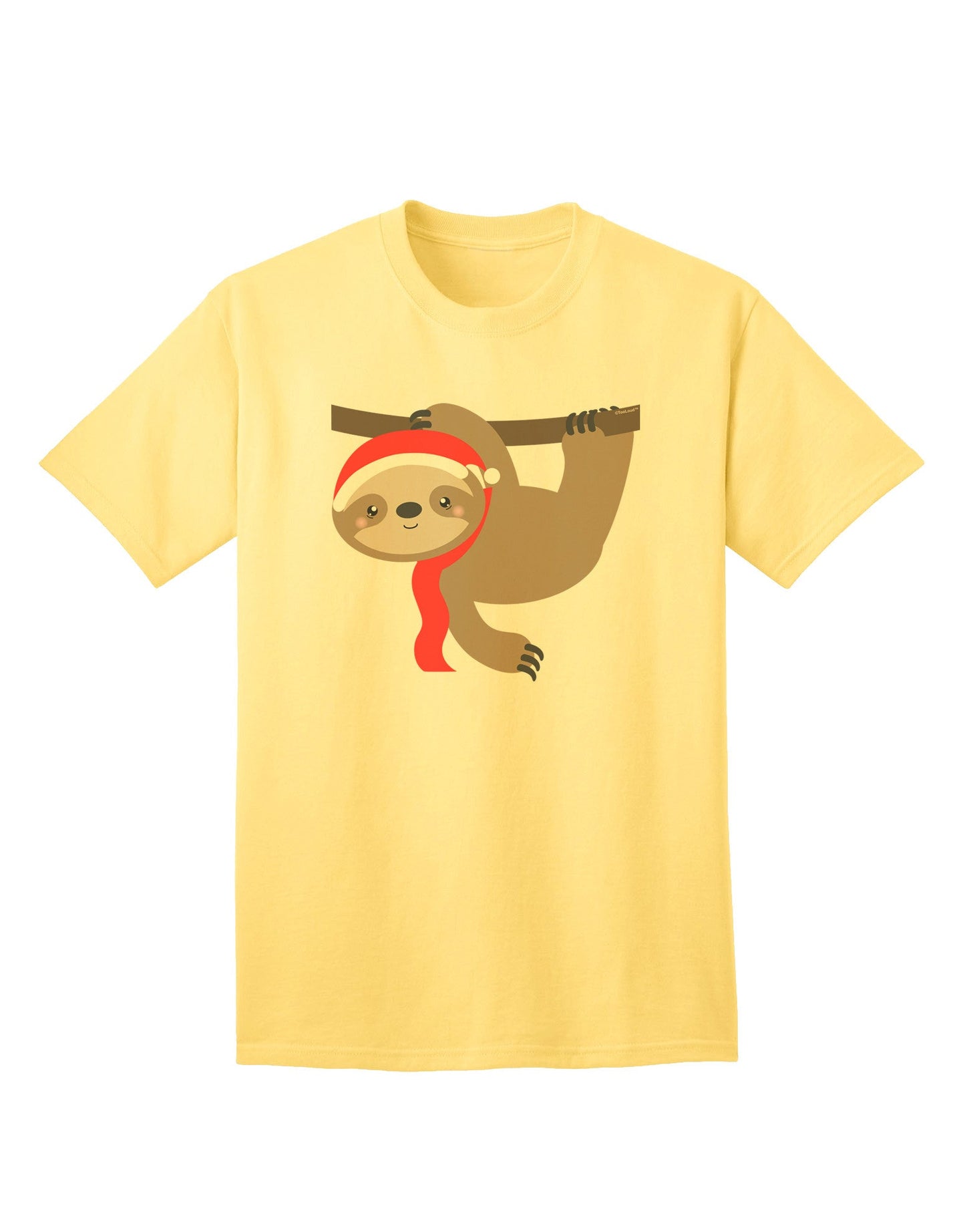 Charming Christmas Sloth with Santa Hat: Premium Adult T-Shirt Collection-Mens T-shirts-TooLoud-Yellow-Small-Davson Sales