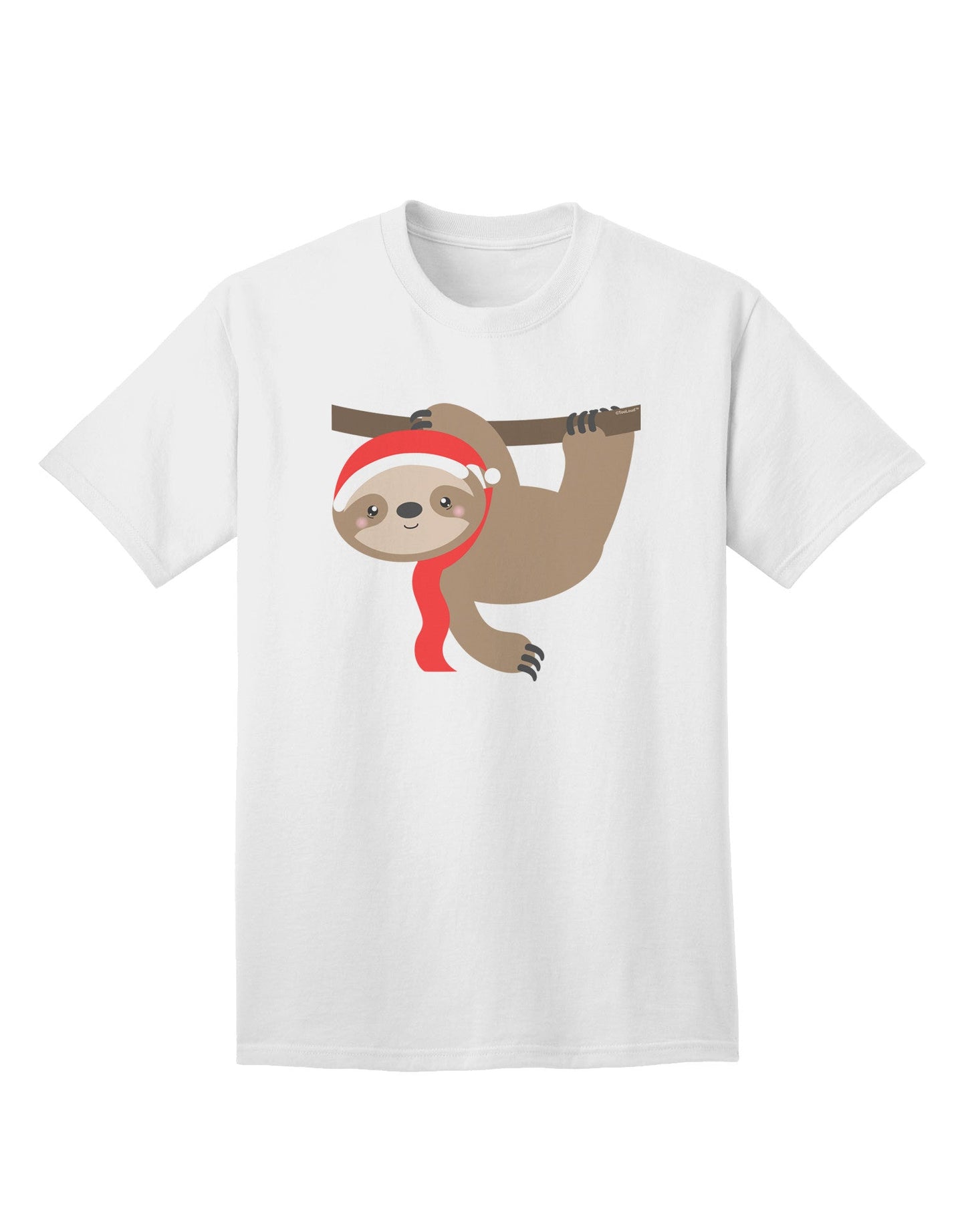 Charming Christmas Sloth with Santa Hat: Premium Adult T-Shirt Collection-Mens T-shirts-TooLoud-White-Small-Davson Sales