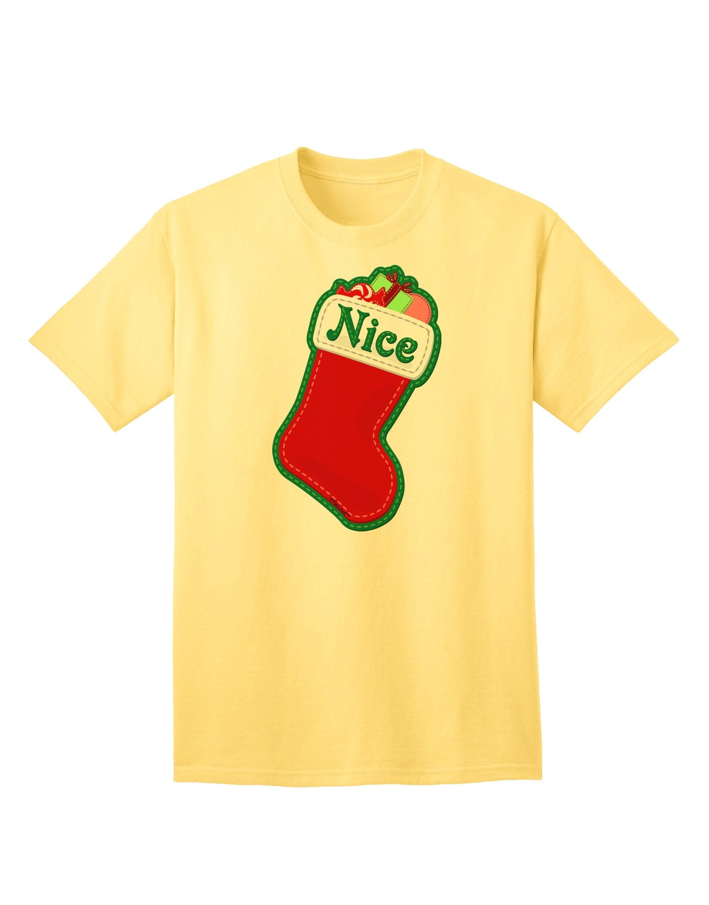 Charming Collection: Nice Stocking Cute Christmas Adult T-Shirt - Perfect for Festive Season-Mens T-shirts-TooLoud-Yellow-Small-Davson Sales