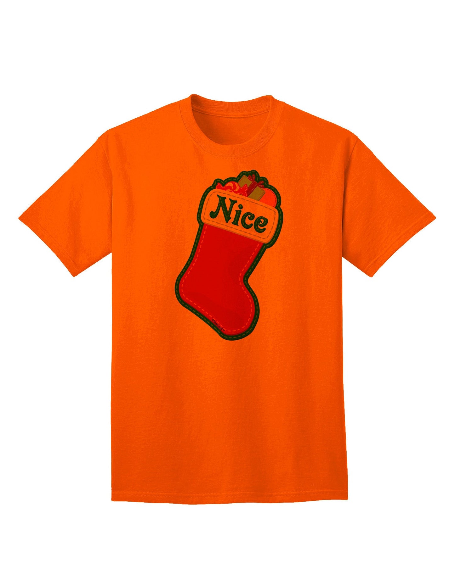 Charming Collection: Nice Stocking Cute Christmas Adult T-Shirt - Perfect for Festive Season-Mens T-shirts-TooLoud-Orange-Small-Davson Sales