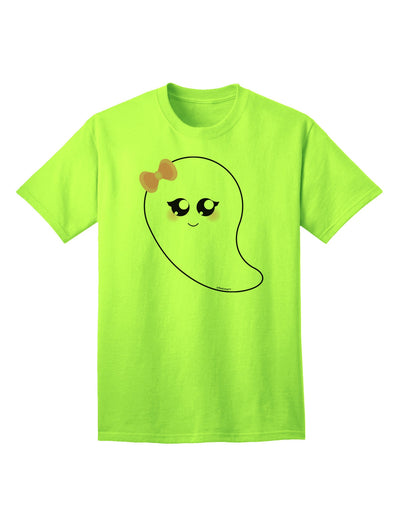 Charming 'Cute Girl Ghost' Halloween Adult T-Shirt - A Must-Have Festive Apparel-Mens T-shirts-TooLoud-Neon-Green-Small-Davson Sales