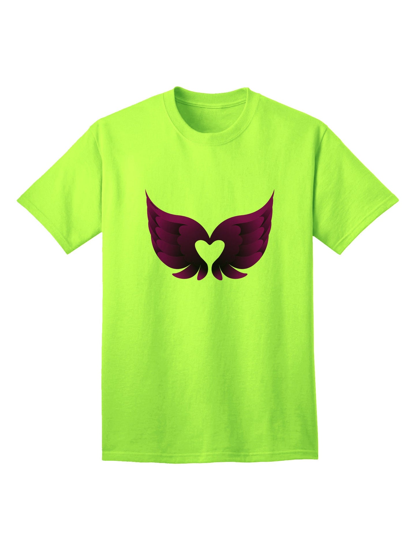 Charming Dark Angel Wings: Black and Purple Heart Adult T-Shirt - A Fashion Statement for the Bold-Mens T-shirts-TooLoud-Neon-Green-Small-Davson Sales