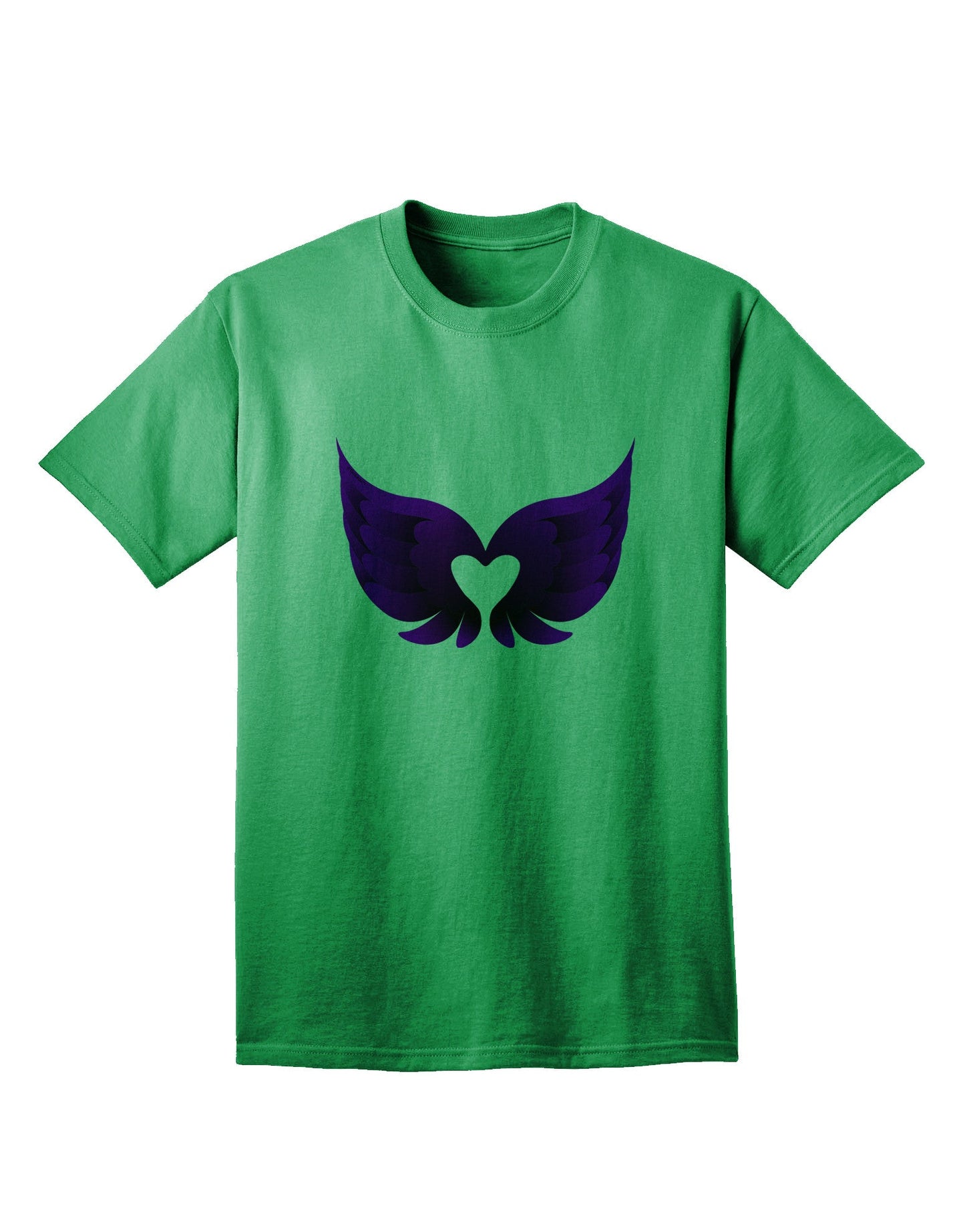 Charming Dark Angel Wings: Black and Purple Heart Adult T-Shirt - A Fashion Statement for the Bold-Mens T-shirts-TooLoud-Kelly-Green-Small-Davson Sales