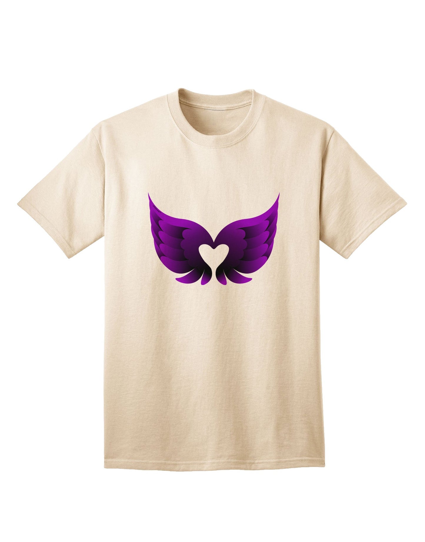 Charming Dark Angel Wings: Black and Purple Heart Adult T-Shirt - A Fashion Statement for the Bold-Mens T-shirts-TooLoud-Natural-Small-Davson Sales