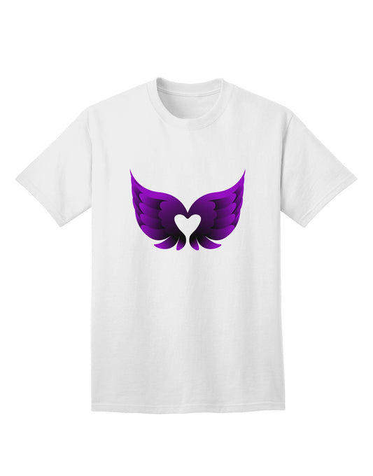 Charming Dark Angel Wings: Black and Purple Heart Adult T-Shirt - A Fashion Statement for the Bold-Mens T-shirts-TooLoud-White-Small-Davson Sales
