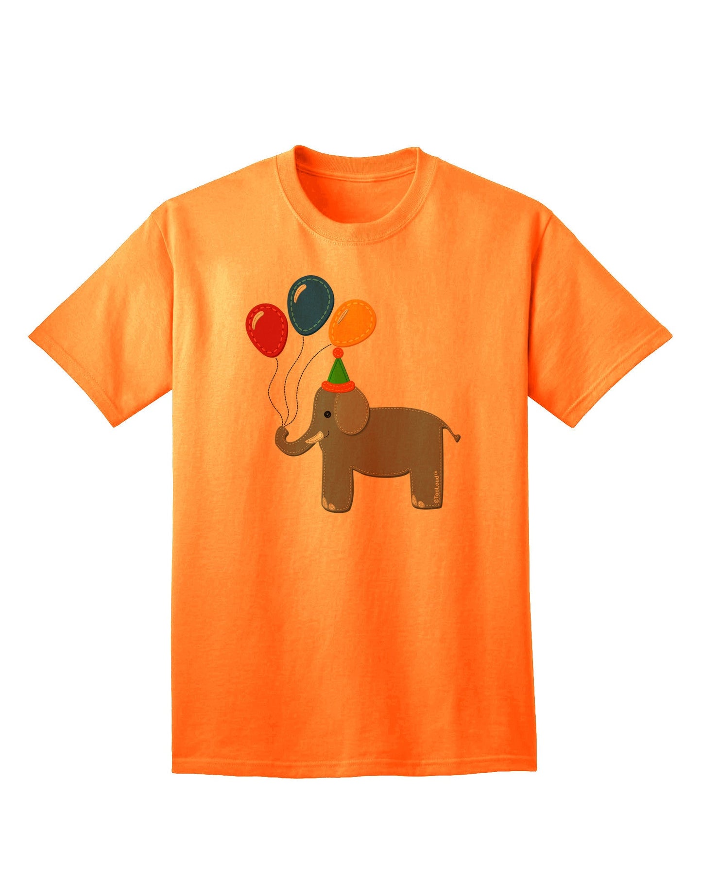 Charming Elephant with Balloons: Premium Adult T-Shirt Collection-Mens T-shirts-TooLoud-Neon-Orange-Small-Davson Sales