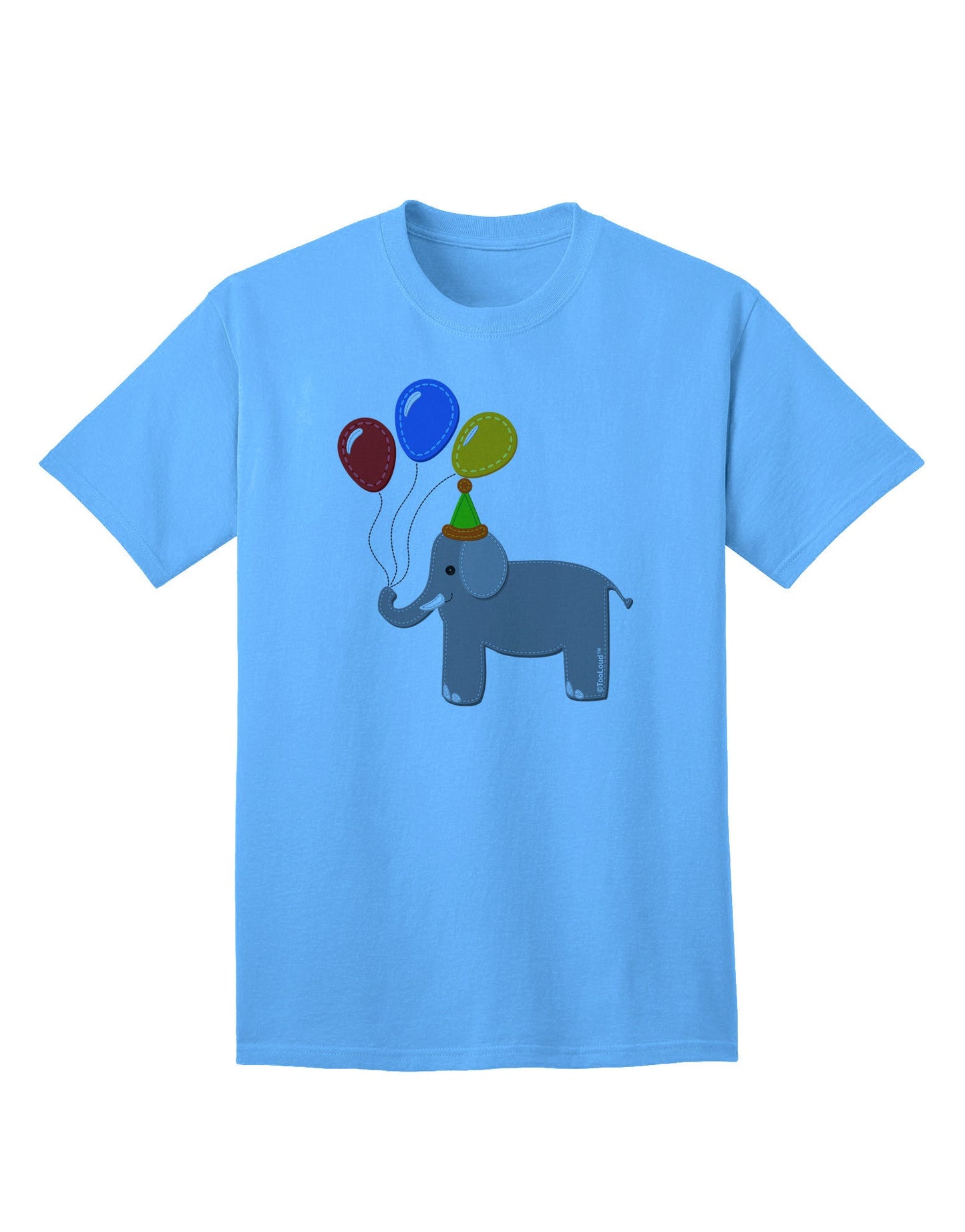 Charming Elephant with Balloons: Premium Adult T-Shirt Collection-Mens T-shirts-TooLoud-Aquatic-Blue-Small-Davson Sales