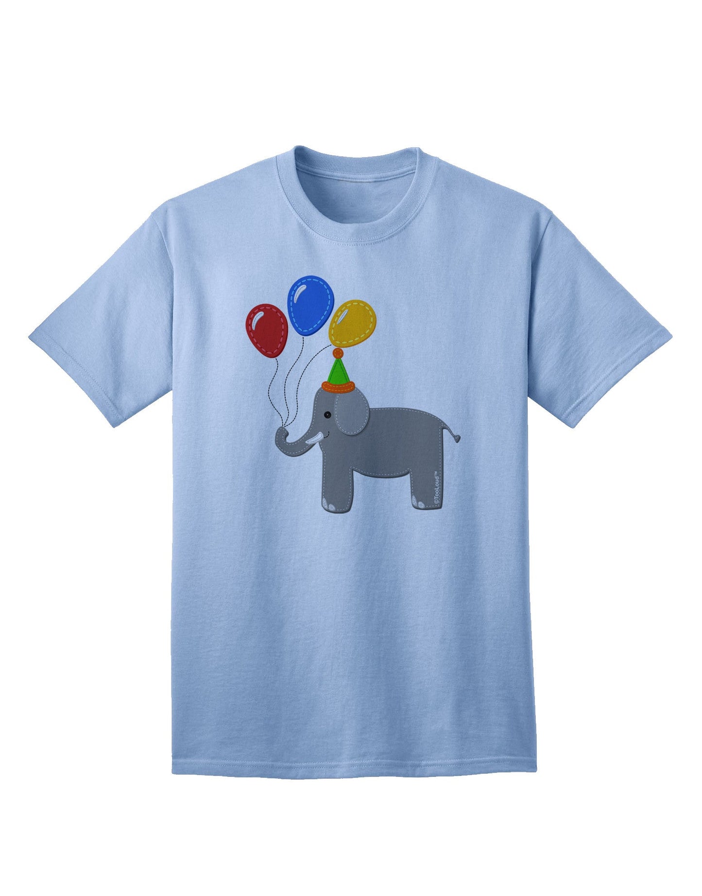 Charming Elephant with Balloons: Premium Adult T-Shirt Collection-Mens T-shirts-TooLoud-Light-Blue-Small-Davson Sales