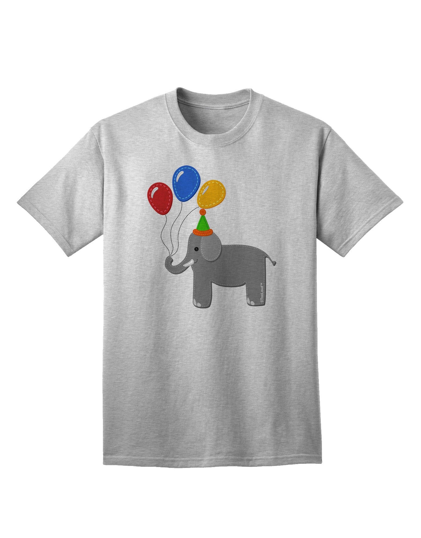 Charming Elephant with Balloons: Premium Adult T-Shirt Collection-Mens T-shirts-TooLoud-AshGray-Small-Davson Sales
