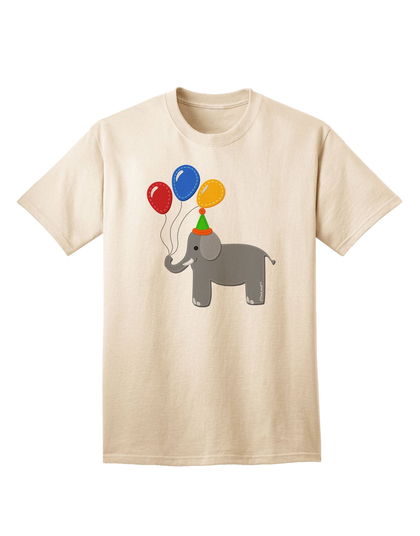 Charming Elephant with Balloons: Premium Adult T-Shirt Collection-Mens T-shirts-TooLoud-Natural-Small-Davson Sales
