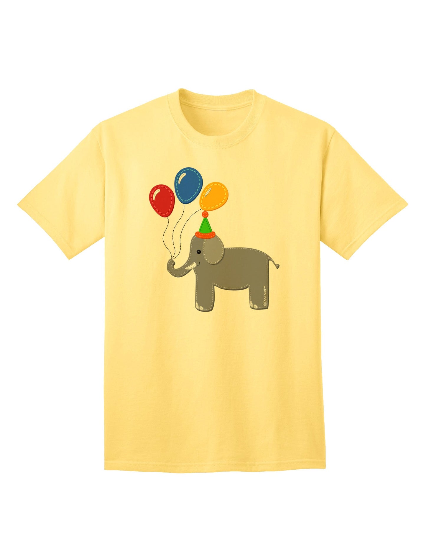 Charming Elephant with Balloons: Premium Adult T-Shirt Collection-Mens T-shirts-TooLoud-Yellow-Small-Davson Sales