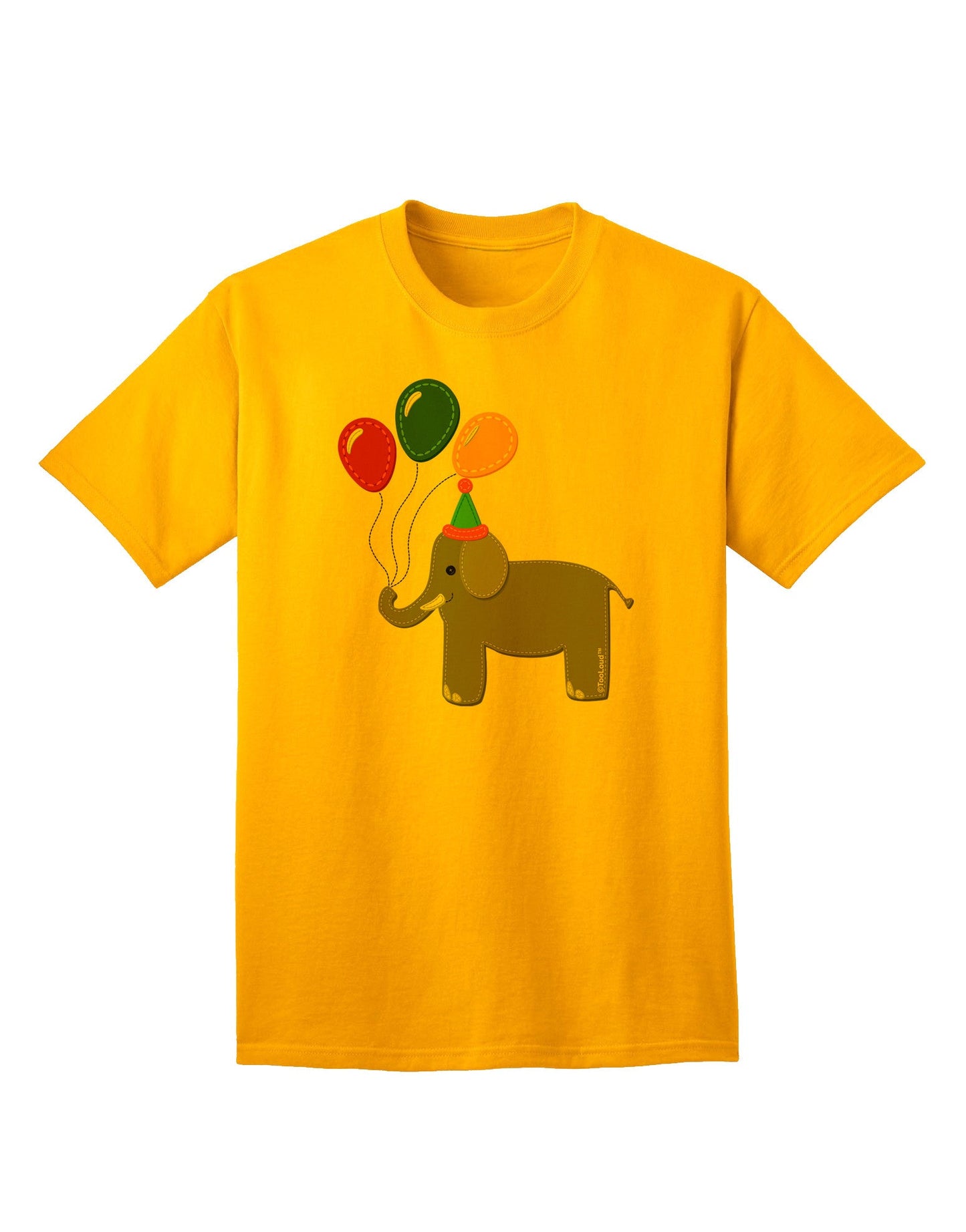 Charming Elephant with Balloons: Premium Adult T-Shirt Collection-Mens T-shirts-TooLoud-Gold-Small-Davson Sales