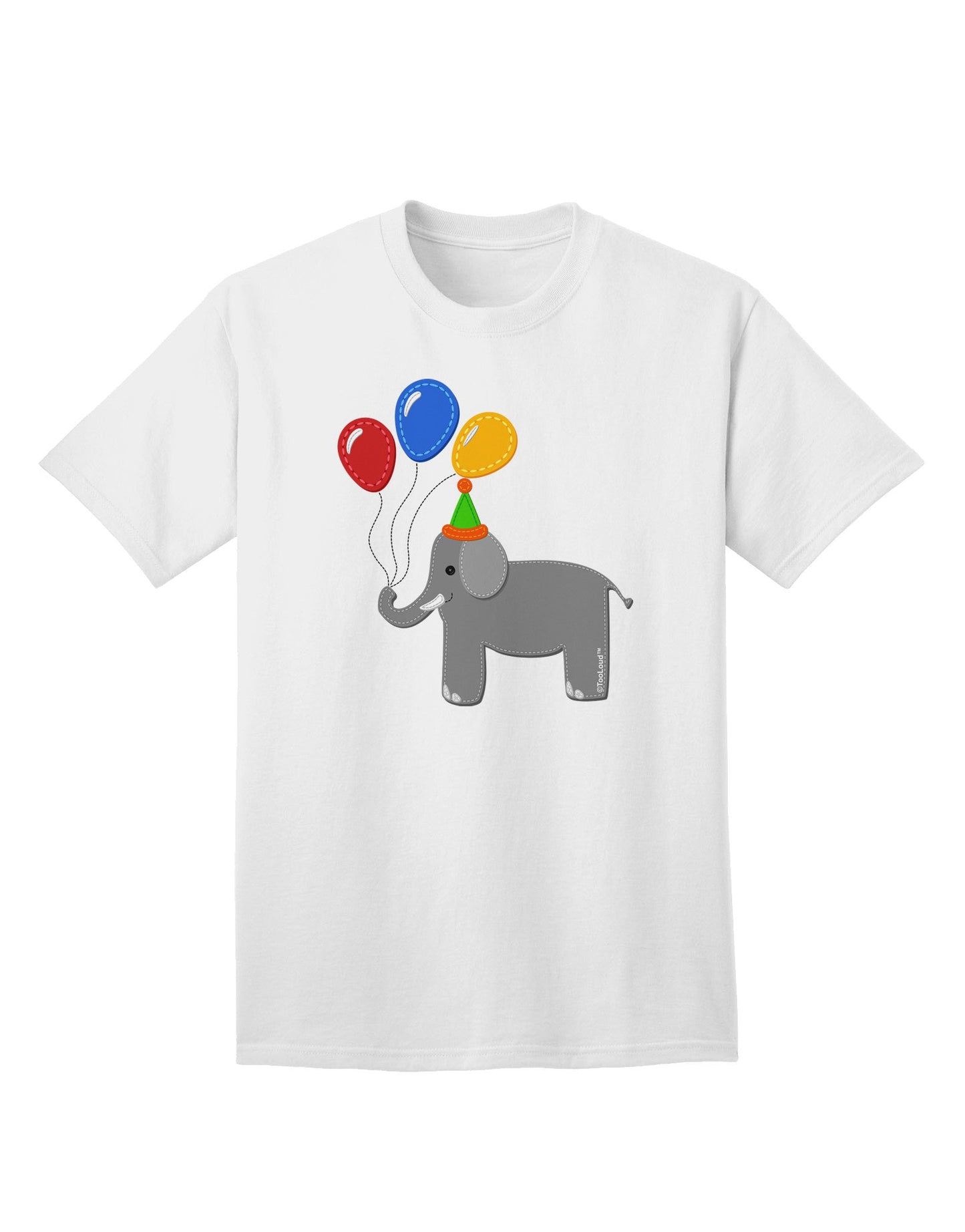 Charming Elephant with Balloons: Premium Adult T-Shirt Collection-Mens T-shirts-TooLoud-White-Small-Davson Sales